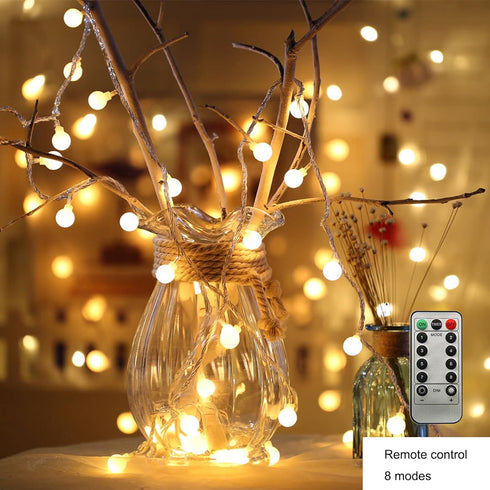 19.6FT 40LEDs ZIMINGU LED Ball String Lights, Globe Waterproof Fairy String Lights with Remote Control USB Powered