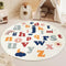 ABREEZE Round Kids Play Mat 4ft,Fluffy Faux Wool Kids Rug Non-Slip Childrens