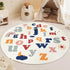 ABREEZE Round Kids Play Mat 4ft,Fluffy Faux Wool Kids Rug Non-Slip Childrens