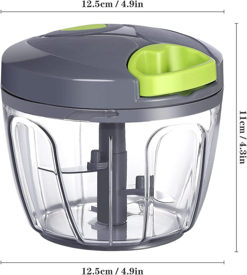 Food Chopper Vegetable Cutter - Cambom Hand String Chopper for Onions, Fruits, and Nuts, BPA Free Material (Gray)