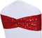 Poise3EHome Red Sequin Chair Sashes, Folding Chair Covers Bow for Wedding Party Reception Decorations, 10 PCS