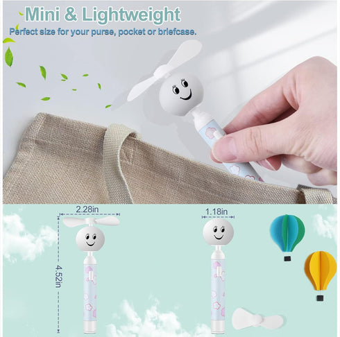 Small Portable Handheld Mini Fan, Creative Smiley Face Shaped Fan, Replaceable Battery Cute Little Fan for Girls, Kids,