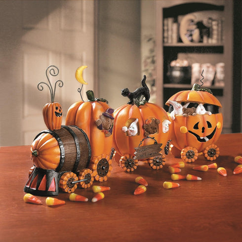 Halloween Pumpkin Express Train Tabletop Decor