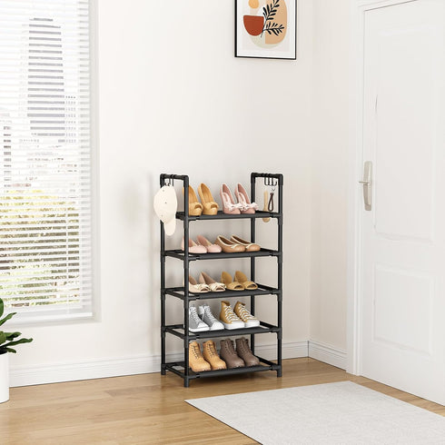 5 12-15 Closets LANTEFUL Tiers Shoe Rack Pairs Boots Organizer Storage Sturdy Narrow Shoe Shelf for Entryway