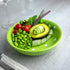 City to Cottage Handmade Pottery Bowl, Lime Green and White Polka Dot Glazed, 7.3inch/18.5cm, 14oz/400ml