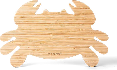 TJ POP Crab Shape Charcuterie Board, Small Cutting Board for Kitchen, Personalized Bamboo Cutting Board, 15.74" x 9.84"