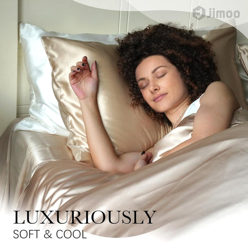 100% Mulberry Silk Pillowcase for Hair and Skin, 22 Momme Natural Silk Pillow Case with Zipper, Queen 20'' 30'' (White)
