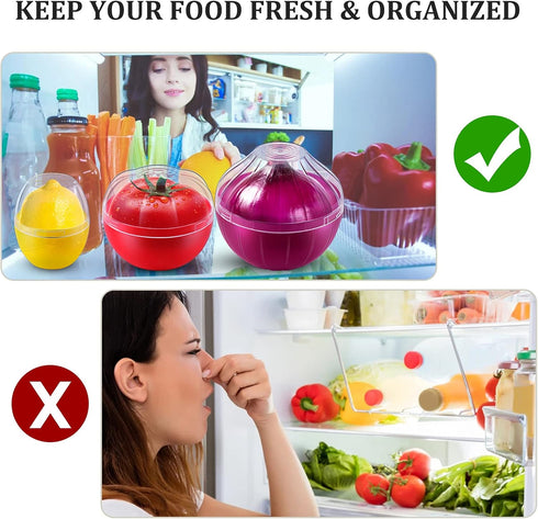 Onion Storage Containers, Reusable Onion Keeper for Refrigerator, Individual Onion Saver Holder Organizer for Fridge