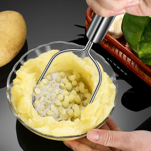 2 Pack Potato Masher, Sopito Stainless Steel Integrated Kitchen Tool Food Masher for Potatoes, Vegetables, Berries