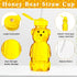 32 Pack Cups(8oz) Thenshop Honey Bear Bottle with Straws Empty Plastic Cup Honey Jar Containers Bear Shaped Squeeze