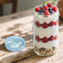 24oz 8 SHOWIN Overnight Oats Containers with Lids, Glass Jars with Lids pcs, Light Blue, Wide Mouth Mason jars