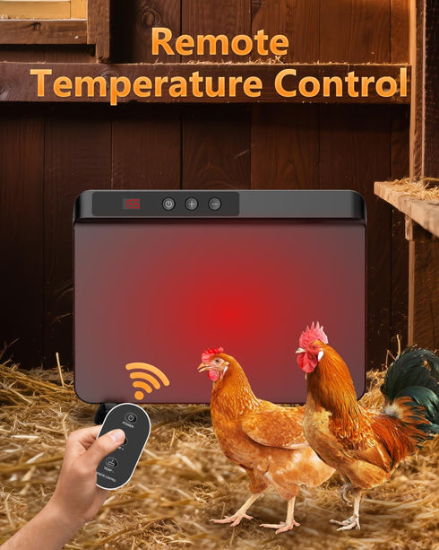 2025 200 TIMEBAL Smart Chicken Coop Heater with Adjustable Temperature Remote Control, Watts Radiant Heat Flat Panel