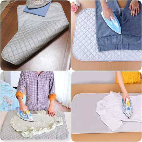 Ironing Mat Blanket, Portable Travel Ironing Pad, Quilted Heat Resistant Cover for Washer, Dryer, Table Top 33"X19"