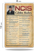 Retro Poster Tin Sign, NCIS-Gibbs-Rule Printed Canvas Decoration, Funny Family Cafe Kitchen Bathroom Wall Decor 8x12