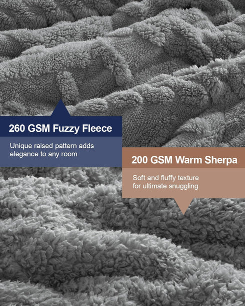 15 lbs (60"x 80", 15 Super Fuzzy Soft Sherpa Fleece Weighted Blanket, Dual Sided Fluffy Heavy Weighted Blankets