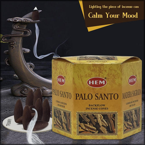 TRUMIRI Palo Santo Backflow Incense Cones For Waterfall And Mat Bundle Inciensos Aromaticos