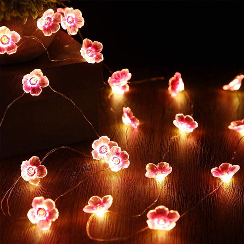1 Pack 13 40 Mudder Cherry Blossom Flower String Lights FT LEDs for Bedroom, Pink Fairy Lights USB and Battery Operated