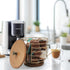 Large Capacity Wire Kup Storage with Wooden Base, Mug Shape Wire Basket with Lid for Kitchen Decor