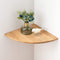 Corner Shelf, Solid Oak Wood Floating Corner Shelf Wall Mount Round End