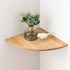 Corner Shelf, Solid Oak Wood Floating Corner Shelf Wall Mount Round End
