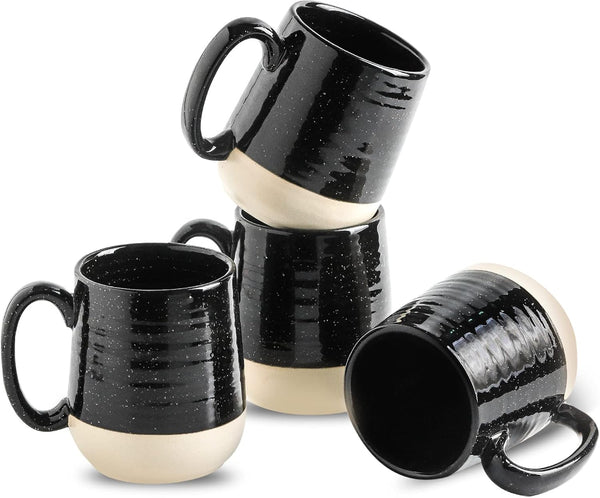 HASENSE Coffee Mugs Set of 4, 15 Ounce Ceramic Coffee Cups with