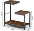 G-Shaped End Table - Small Side Table for Living Room, Bedside Table with Storage Shelf, Corner Tables for Small