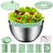 5.3QT Salad Spinner Large,Stainless Steel Lettuce Spinner,Fruit Vegetables Wash Bowl with 5
