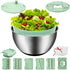 5.3QT Salad Spinner Large,Stainless Steel Lettuce Spinner,Fruit Vegetables Wash Bowl with 5