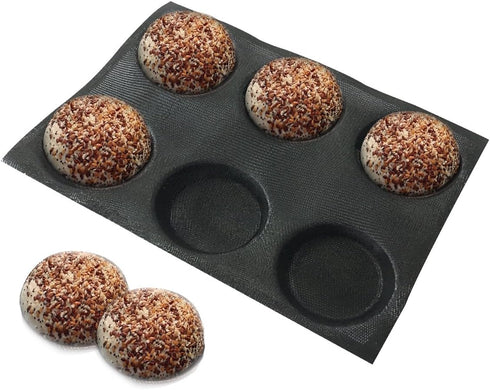 Bluedrop Silicone Bun Bread Form, Round Shape Bread Tray, Perforated Bakery Molds