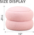 Mxfurhawa Storage Ottoman,Soft Teddy Velvet Upholstered Footrest,Mordern Round Footstool with Macaron Shape,Side Tabble
