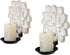 Set Farmhouse Candle Sconces of Two, Handcarved Wall Candle Holders Decorative, Flower Pattern, Distressed Finish