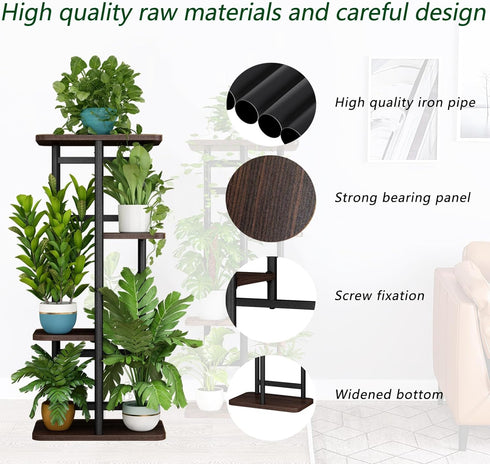 4 5 LINZINAR Plant Stand Indoor Tier Potted Multiple Plant Shelf Stands for Garden Corner Balcony Living Room