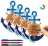 Treela 7 Pcs Cruise Ship Door Decorations Set, Nautical Anchor with Ship Wheel Magnetic Stickers for Refrigerator Decor