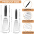 Set, 13.3" 11.3" (2 Pack) Stainless Steel Spatula Large & Small Slotted Fish Turner with Silicone Handle, Metal