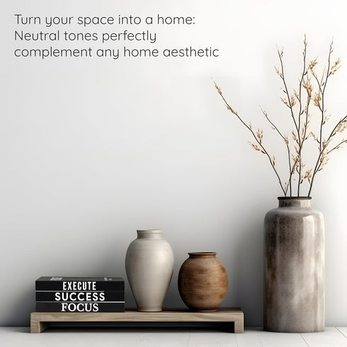 Set 3 Motivational Desk Dcor of Decorative Books for Modern Home Office Decor Shelf Aesthetic Black & White Faux/Fake