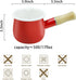 Enamel Milk Pot, Small Enamel Saucepan Milk Pot Butter Warmer 4 Inch 17 Oz Enamel Small Sauce Pan with Wooden Handle, Perfect Size for Heating Smaller Liquid Portions. (Red) by YumCute Home