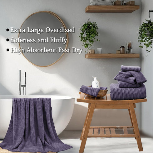 8-Piece Set,2 Sheet,2 4 600 Set,Highly Purplr Bath Towels Oversized Large Bath Towels Hand Towels and Washcloths - GSM