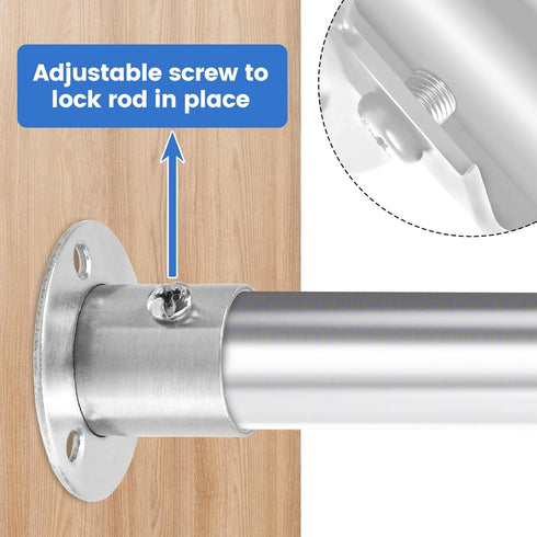 Geesatis 4PCS Total Height 1.57" Fit Diameter 1.0" Pipes High Flange Holder Rod Stainless Steel with Screws