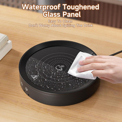 Trivoxia 36W 3 Settings, (2-12H), 176F, Mug Warmer, Temperature Auto Shut Off Max Wood Grain Design with Ambient