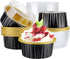 EUSOAR Ramekins with Lids, 25pcs 5oz Aluminum Foil Baking Dessert Cups, Mini Muffin Creme Brulee for Wedding Party