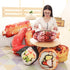 ChezMax Cute Plush Decorative Throw Pillow for Home Office Sofa, Stuffed Back Cushion, Creative Sushi Design, 18.1"