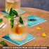 3dRose CST_211236_3 Peacock Feather on Turquoise Background Ceramic Tile Coaster (Set of 4)