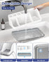Homtalker Counter 2 Pack 7 Countertop Bathroom Organizer and Storage with Qtip Holder Dispenser, Slots Detachable