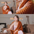 5060 Cozy Burnt Orange Sherpa Fleece Throw Blanket for Couch Sofa Bed,Double Side Soft Fuzzy Plush Thick Flannel