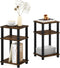 Furinno JUST Side Table Set of 2, 3-Tier Open Shelf End Table,