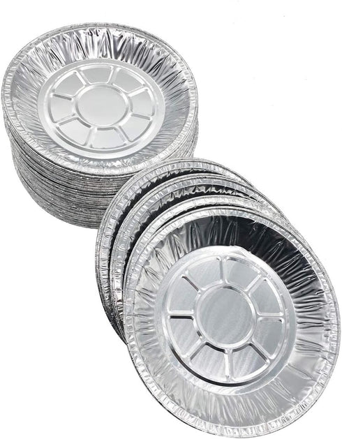 Premium 6" Aluminum Foil Pie Pans - 50pcs/set Disposable Tin Plates for Pies Tart Quiche