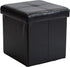 Simplify Faux Leather Folding Storage Ottoman | Single | Collapsible | Tufted