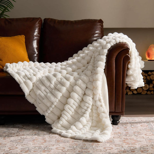BEDELITE Faux Fur Twin Blanket for Couch - Super Soft & Cozy