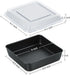 9x9 Inch Square Baking Pan with Lid Set, E-far Nonstick Square Cake Pans Metal Bakeware for Oven Cooking Lasagna Brownies, Stainless Steel Core & Easy Release, 4 Pieces(2 Pans+2 Covers)