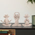 Set 3 Suoedd Sandstone Frog Figurines Yoga Decor of Frog Yoga Statues for Modern Living Room Table Office Bookshelf